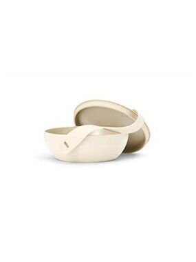 Porter Plastic Bowl Lunch Container w/ Protective Non-slip Exterior,Cream1 Liter